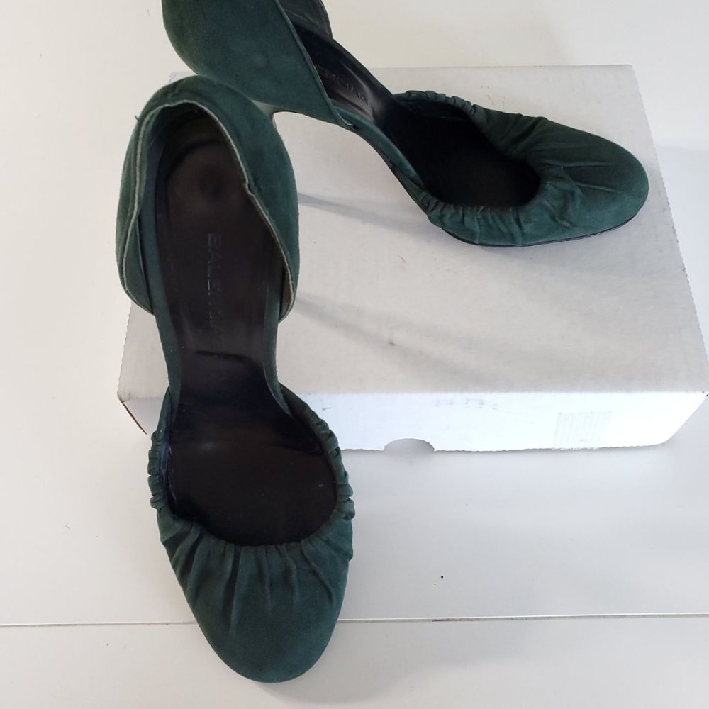 Balenciaga Green Suede Stiletto Heels 39 = US 9 - Picture 2 of 7
